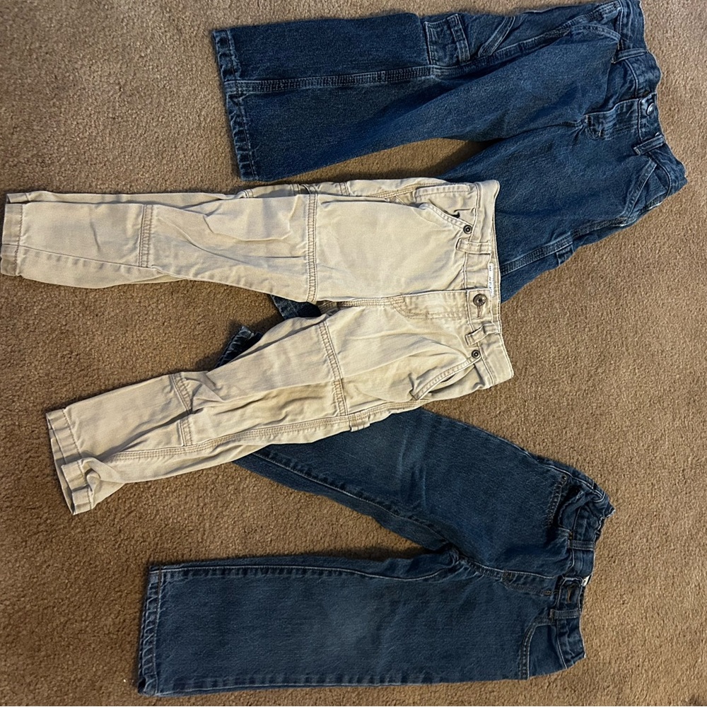 Blue and Beige Jeans Set